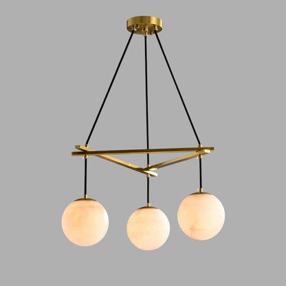 Alabaster Modern Round Ball Chandelier - Lightings Menu