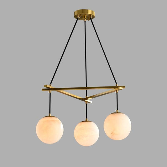 Alabaster Modern Round Ball Chandelier - Lightings Menu