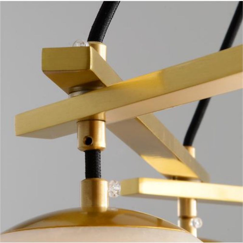 Alabaster Modern Round Ball Chandelier - Lightings Menu