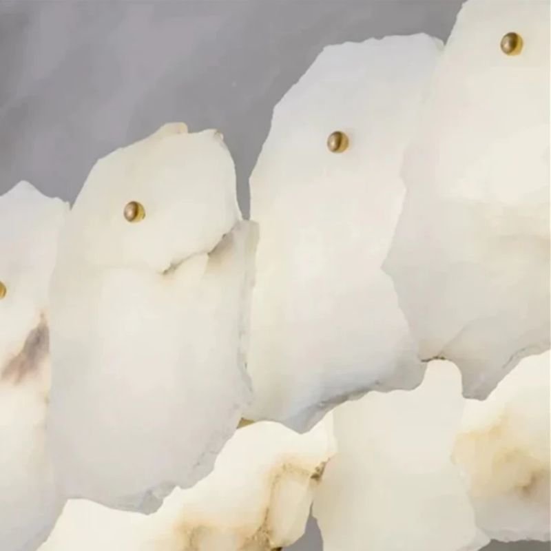 Alabaster Moira Marble Modern Linear Chandelier - Lightings Menu