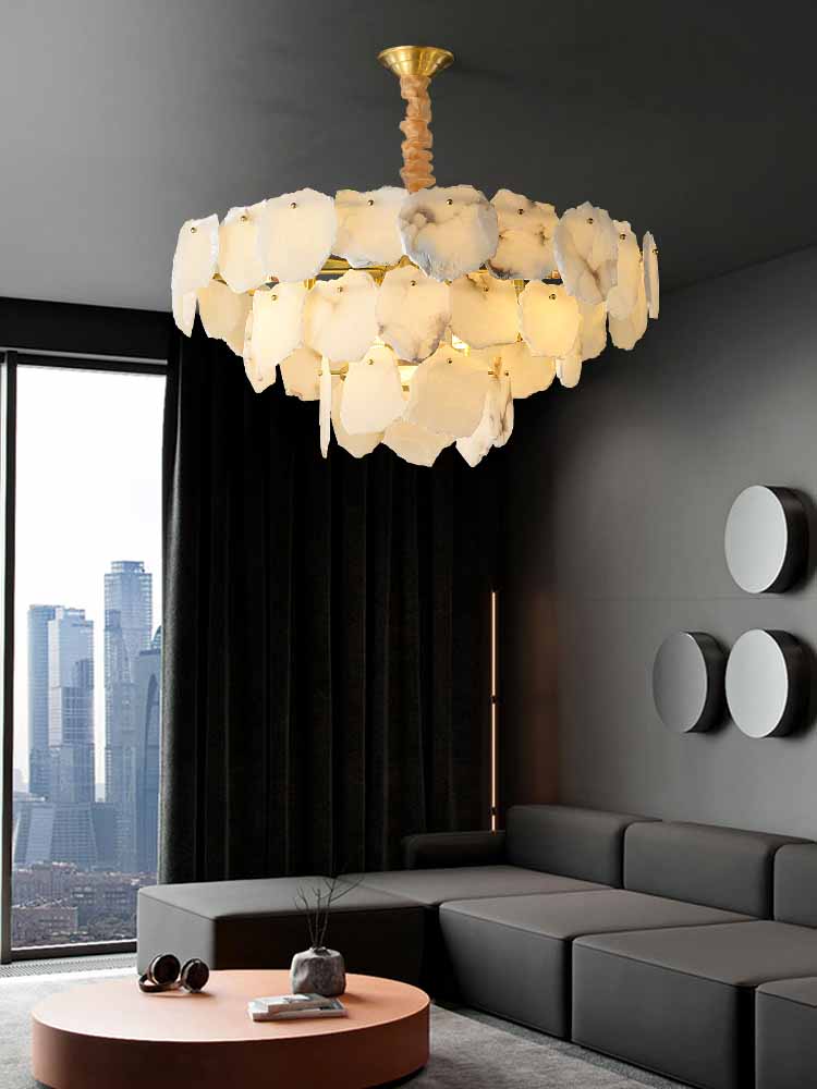 Alabaster Moira Modern Multi - Layer Chandelier - Lightings Menu