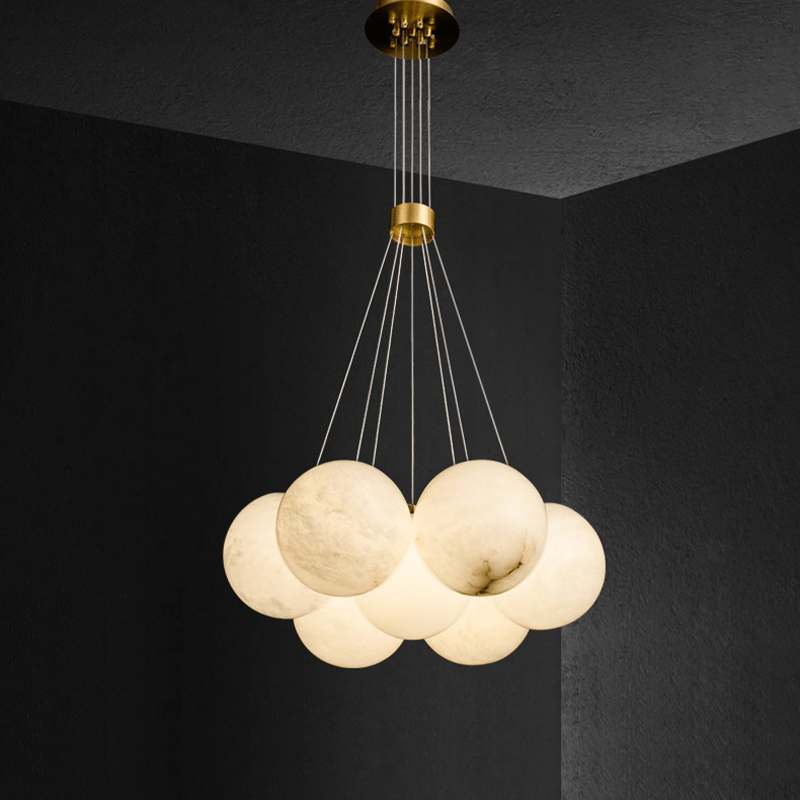 Alabaster Round Art Pendant Light - Lightings Menu