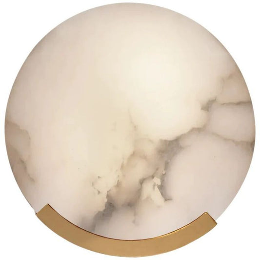 Alabaster Round Plate Sconce - Lightings Menu