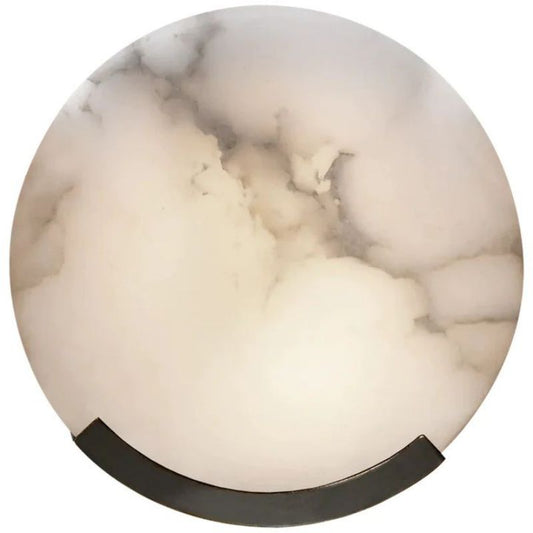 Alabaster Round Plate Sconce - Lightings Menu
