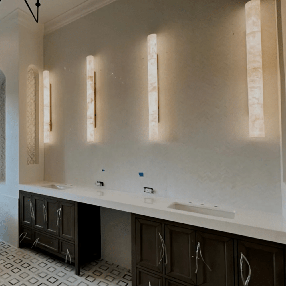 Alabaster Round Tube Wall Sconce - Lightings Menu