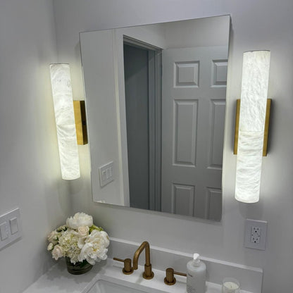 Alabaster Round Tube Wall Sconce - Lightings Menu