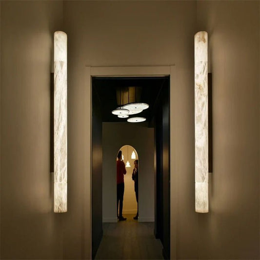 Alabaster Round Tube Wall Sconce - Lightings Menu