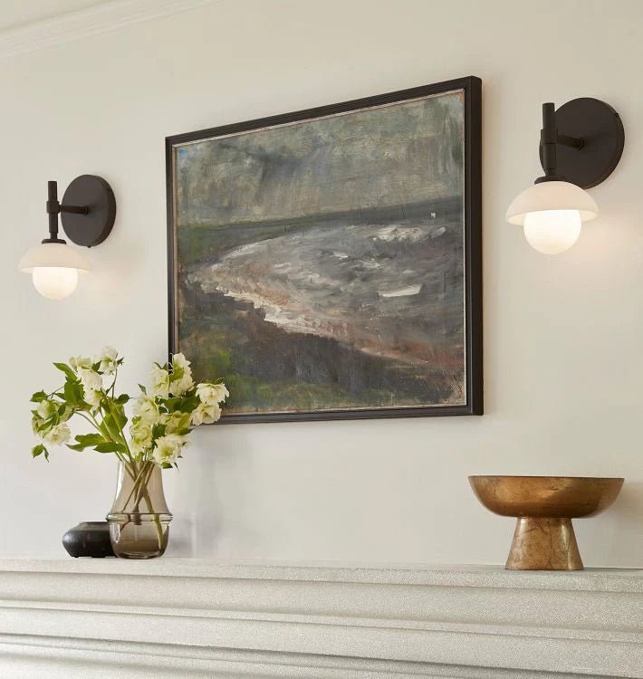 Alabaster Shade Greenwich Wall Sconce - Lightings Menu