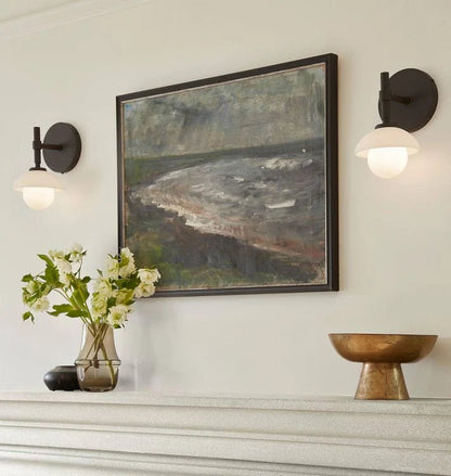 Alabaster Shade Greenwich Wall Sconce - Lightings Menu