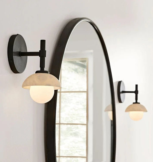 Alabaster Shade Greenwich Wall Sconce - Lightings Menu