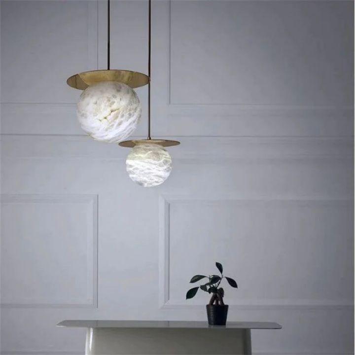 Alabaster Sphere Bedroom Pendant - Lightings Menu