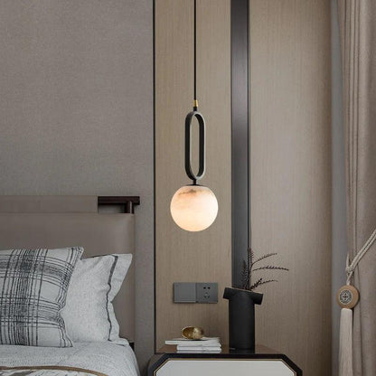 Alabaster Sphere Pendant Lights Bed - Lightings Menu