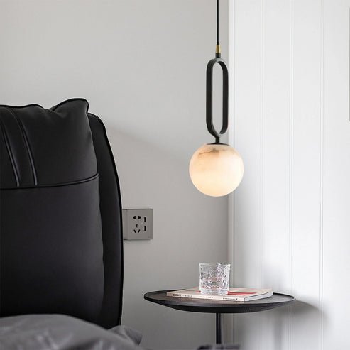 Alabaster Sphere Pendant Lights Bed - Lightings Menu