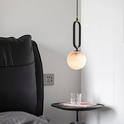Alabaster Sphere Pendant Lights Bed - Lightings Menu