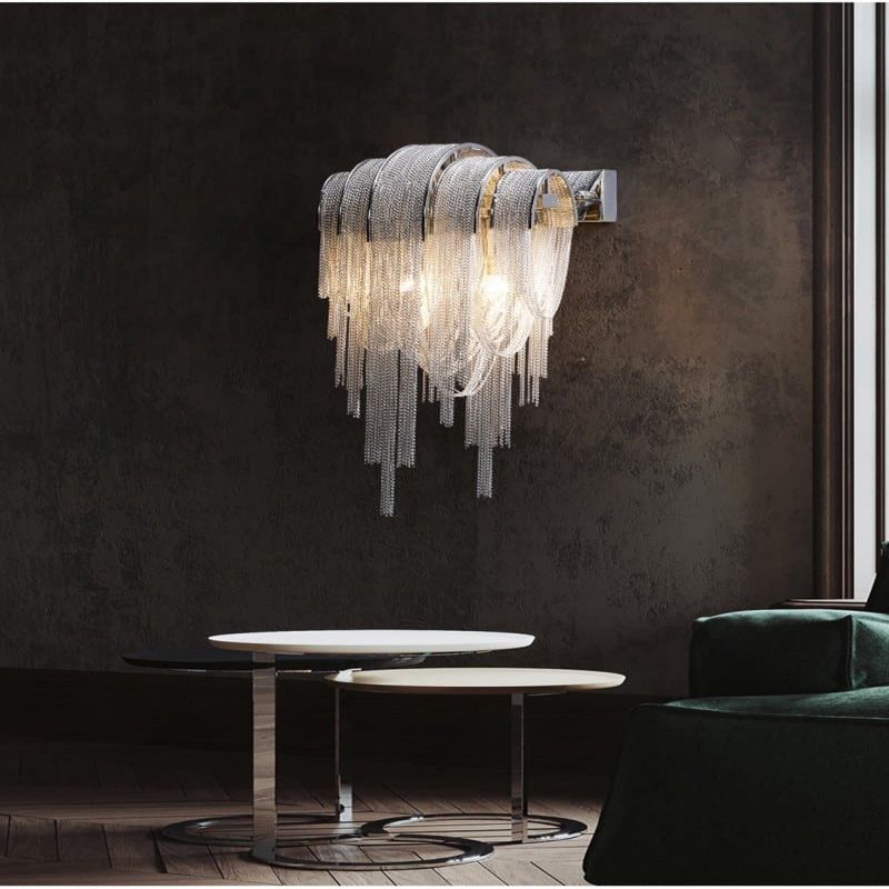 Alisa Plated Aluminum Tassel Wall Sconce - Lightings Menu