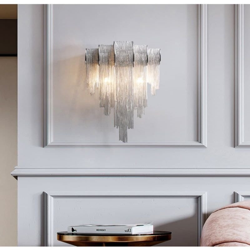 Alisa Plated Aluminum Tassel Wall Sconce - Lightings Menu