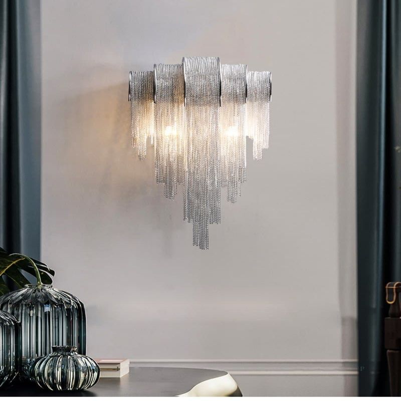 Alisa Plated Aluminum Tassel Wall Sconce - Lightings Menu