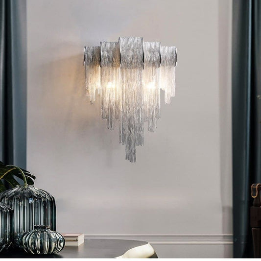 Alisa Plated Aluminum Tassel Wall Sconce - Lightings Menu