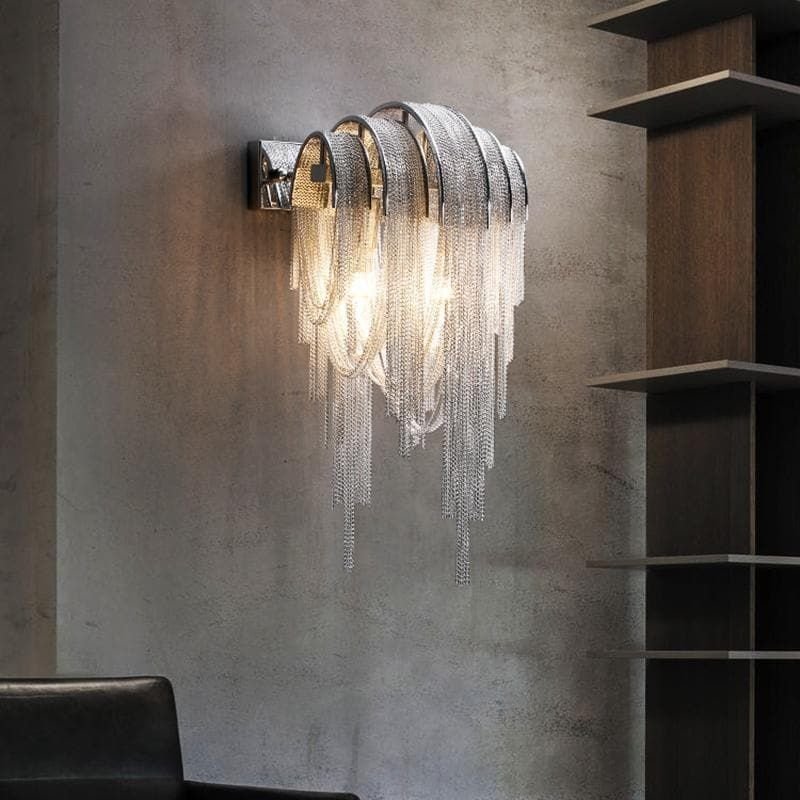 Alisa Plated Aluminum Tassel Wall Sconce - Lightings Menu