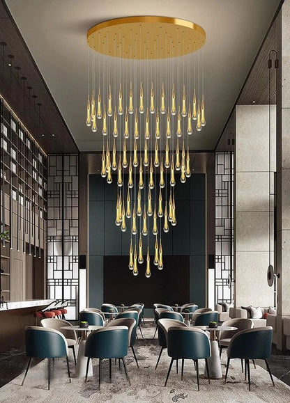 Allure Multi - LED Glass Staircase Chandelier - Lightings Menu