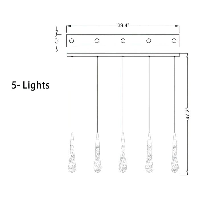 Allure Multi - LED Glass Staircase Chandelier - Lightings Menu