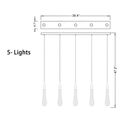 Allure Multi - LED Glass Staircase Chandelier - Lightings Menu