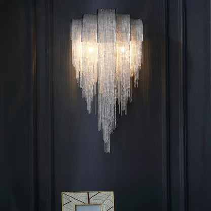 Aluminum Chain Tassel Modern Wall Sconce - Lightings Menu