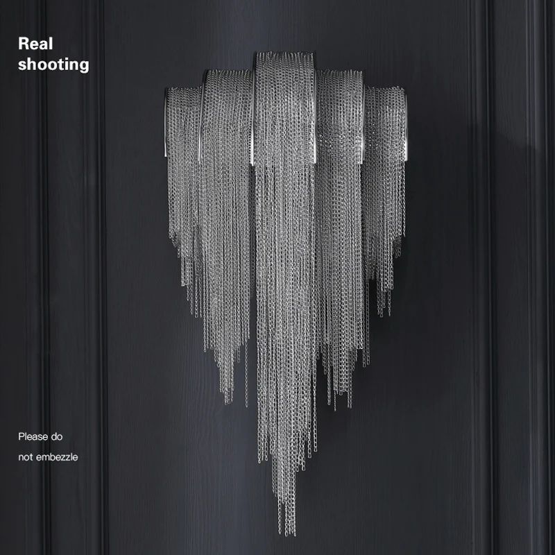 Aluminum Chain Tassel Modern Wall Sconce - Lightings Menu