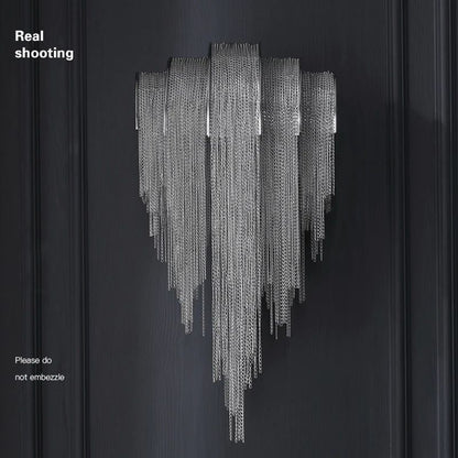 Aluminum Chain Tassel Modern Wall Sconce - Lightings Menu