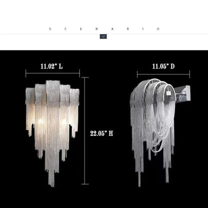 Aluminum Chain Tassel Modern Wall Sconce - Lightings Menu