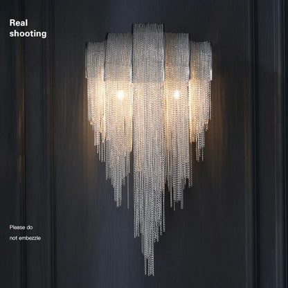 Aluminum Chain Tassel Modern Wall Sconce - Lightings Menu