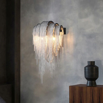 Aluminum Chain Tassel Modern Wall Sconce - Lightings Menu