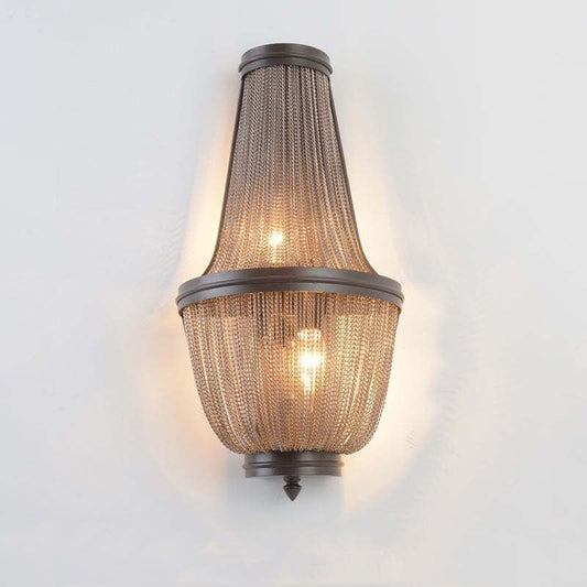 Aluminum Chain Wall Sconce In Living Room - Lightings Menu