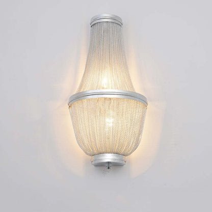 Aluminum Chain Wall Sconce In Living Room - Lightings Menu