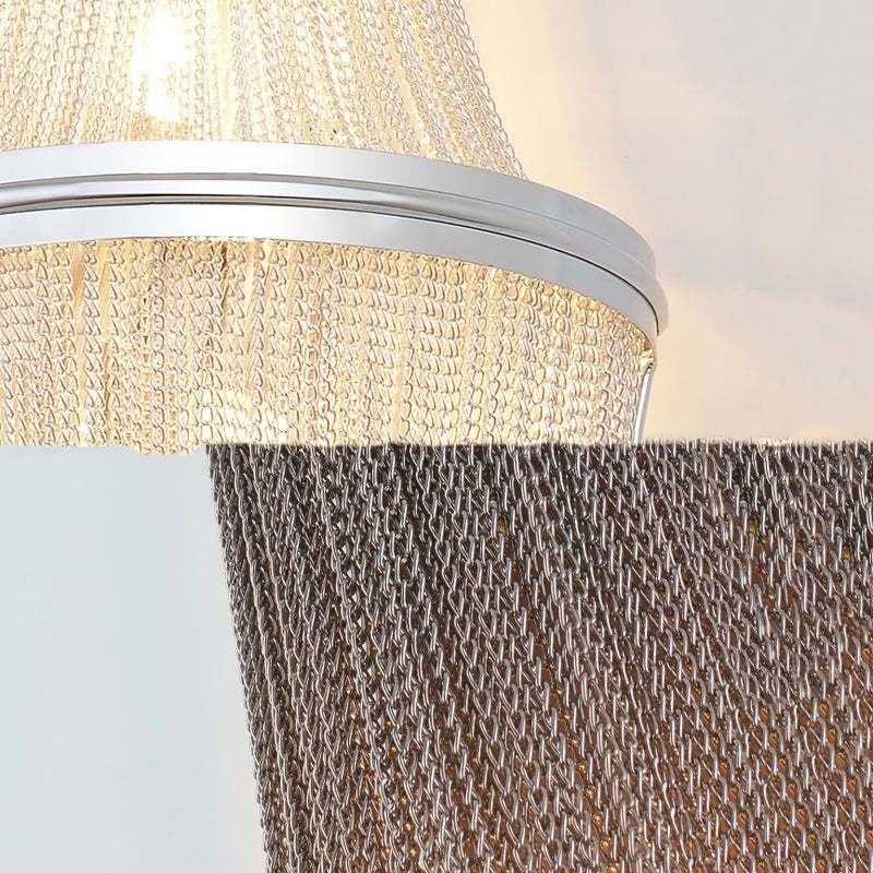 Aluminum Chain Wall Sconce In Living Room - Lightings Menu