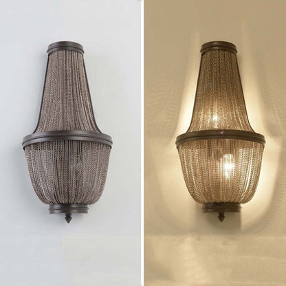Aluminum Chain Wall Sconce In Living Room - Lightings Menu