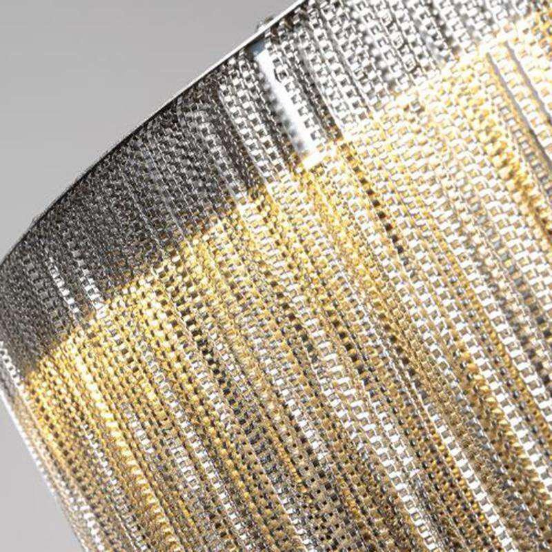 Angelina Aluminum Chain Tassel Round Chandelier - Lightings Menu