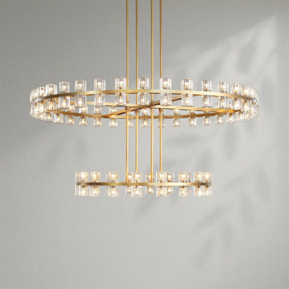 Arcachom Crystal 2 - Tier Round Chandelier - Lightings Menu
