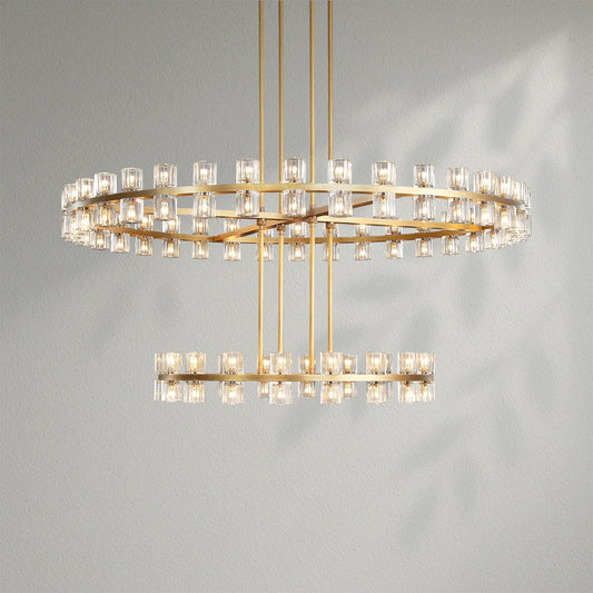 Arcachom Crystal 2 - Tier Round Chandelier - Lightings Menu