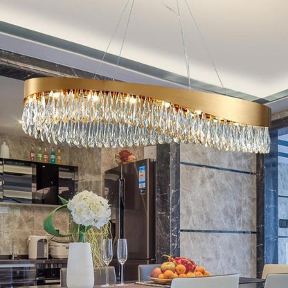Arian Oval Crystal Chandelier - Lightings Menu