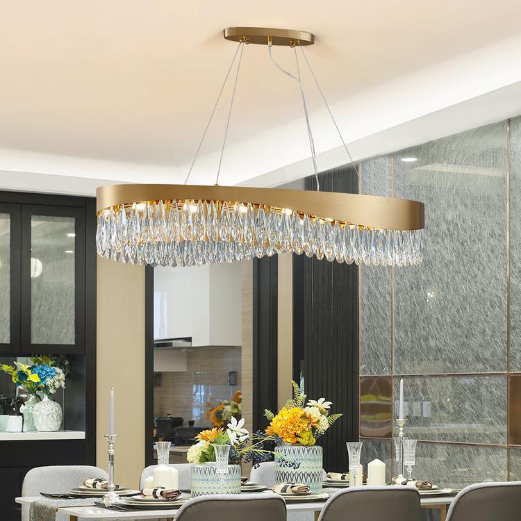 Arian Oval Crystal Chandelier - Lightings Menu