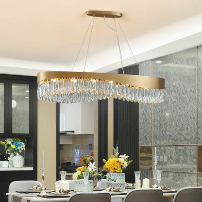 Arian Oval Crystal Chandelier - Lightings Menu