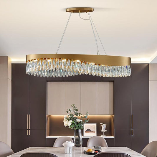 Arian Oval Crystal Chandelier - Lightings Menu