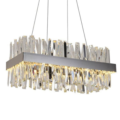 Arseni Crystal Rectangular Chandelier 43.3" - Lightings Menu