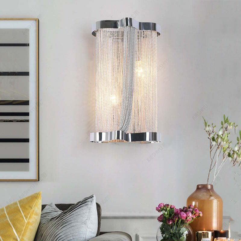 Ashley Aluminum Chain Tassel Wall Sconce - Lightings Menu