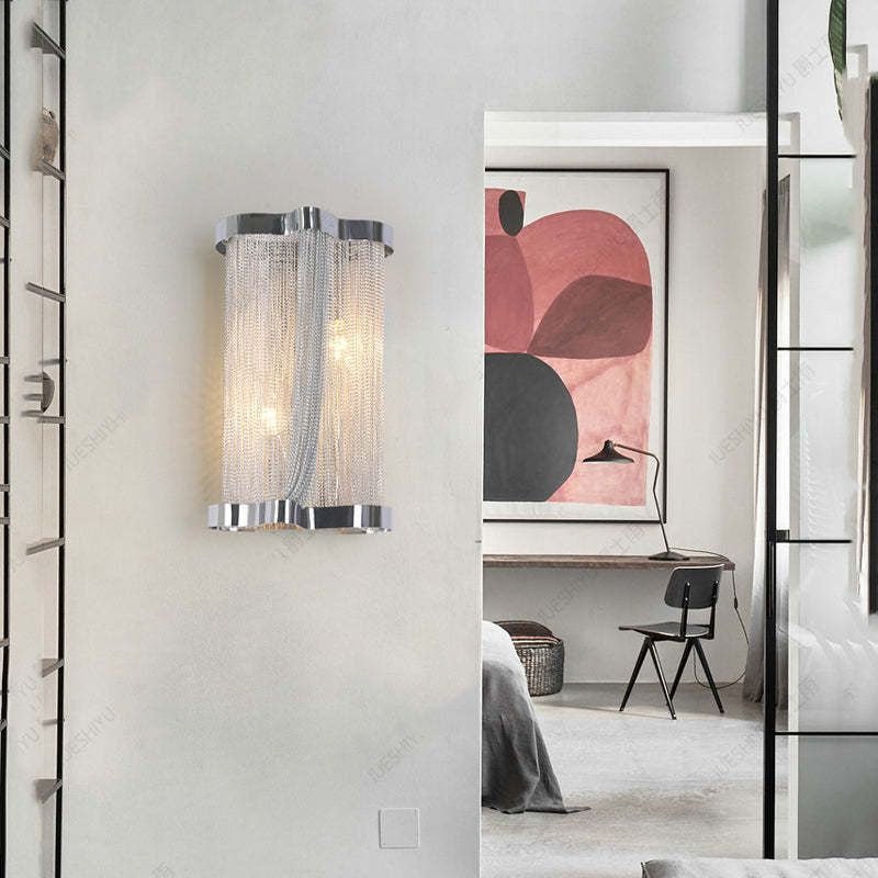 Ashley Aluminum Chain Tassel Wall Sconce - Lightings Menu