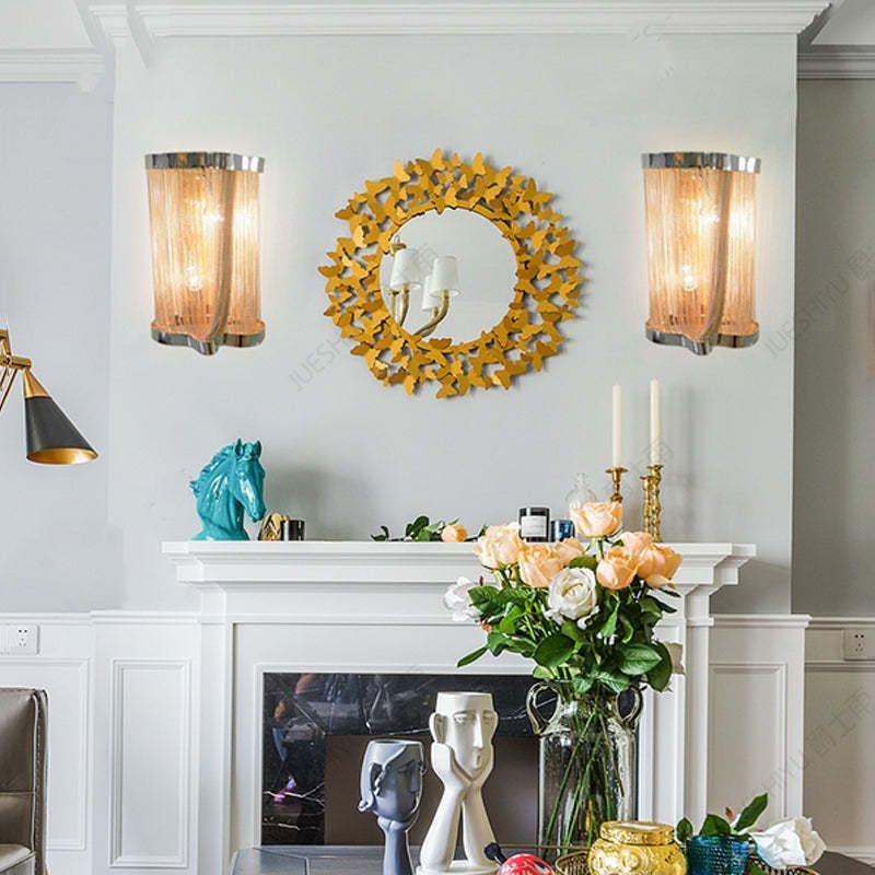 Ashley Aluminum Chain Tassel Wall Sconce - Lightings Menu