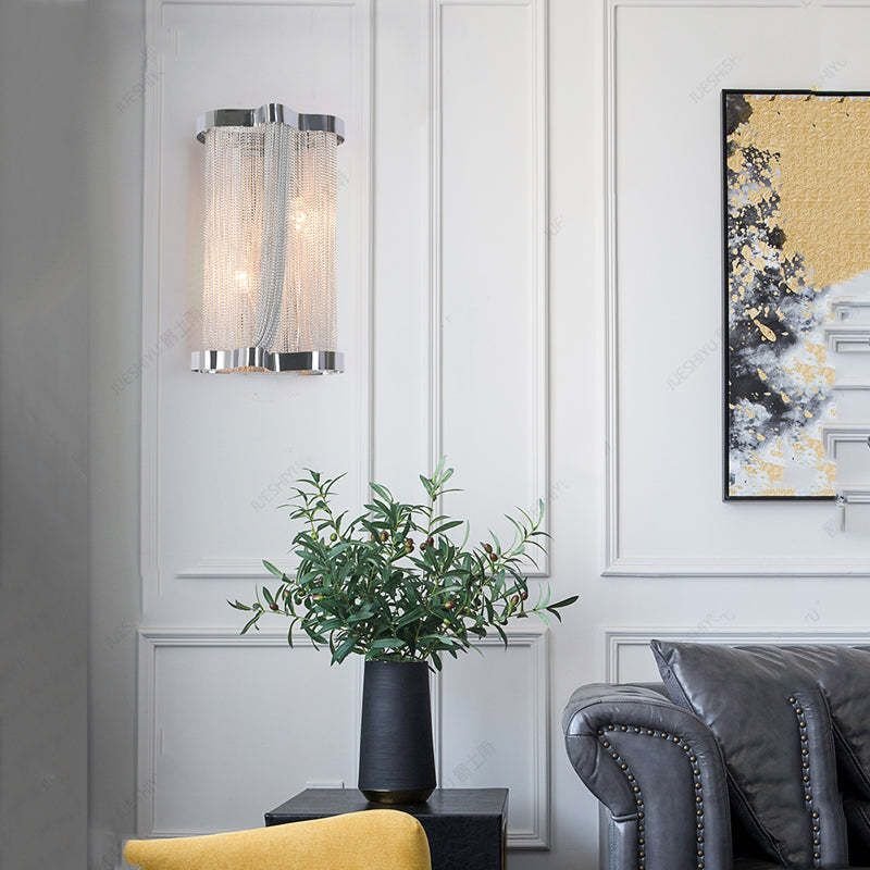 Ashley Aluminum Chain Tassel Wall Sconce - Lightings Menu