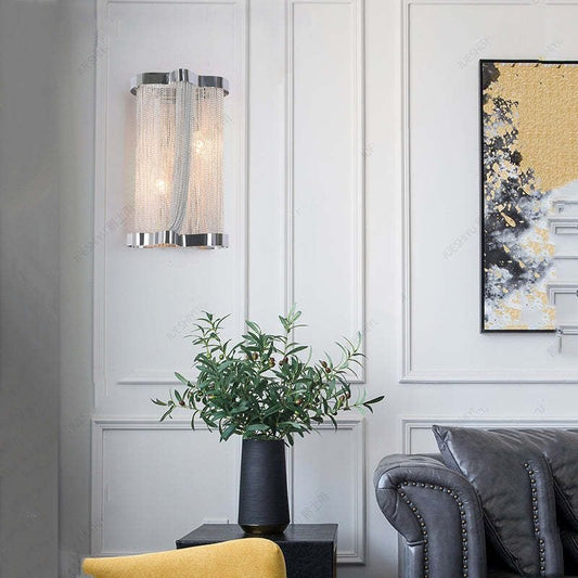 Ashley Aluminum Chain Tassel Wall Sconce - Lightings Menu