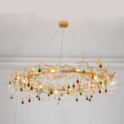 Avis Colorful Crystal Rain Branch Chandelier - Lightings Menu